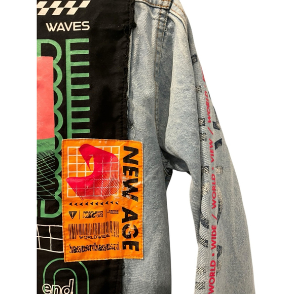 Trademark Brooklyn Cloth Men's Size Small Denim Blue Jacket New Age Graphic - Picture 10 of 12